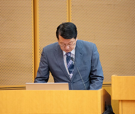 角勇樹 保健衛生学科長による沿革紹介